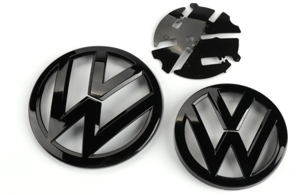 2 pcs Front & Back (Set) Volkswagen Glossy Black Front Grill Badge + Rear Trunk Lid Emblem Logo for Golf MK 7.5 FACELIFT