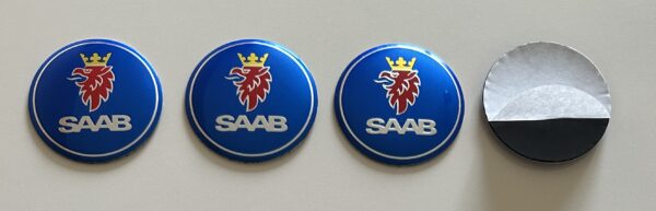 original.jpeg 4 pcs (Set) 56mm - 2.20inch Blue SAAB Wheel Center Hub Caps Stickers