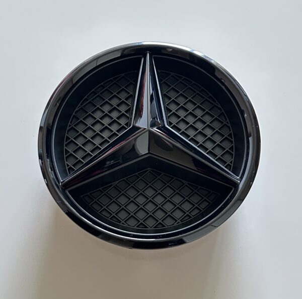 original.jpeg Mercedes Benz W205 Front Grill Emblem Badge – 185mm - 7.28inch Gloss Black Star – Fits 2014-2018 C-Class (A0008880060) – OEM Style Replacement