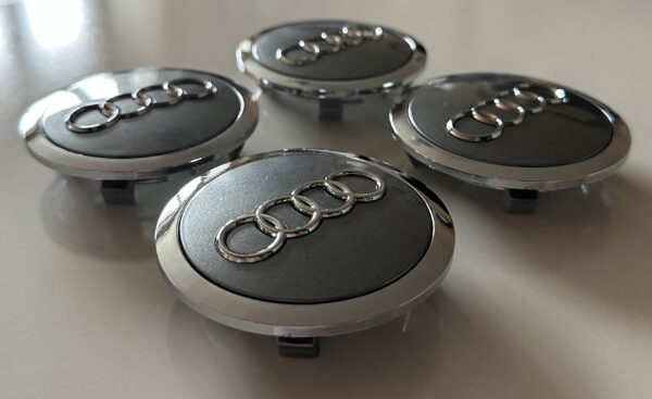 original.jpeg 4 pcs (Set) 69mm - 2.72inch Glossy Gray Audi Wheel Center Hub Caps