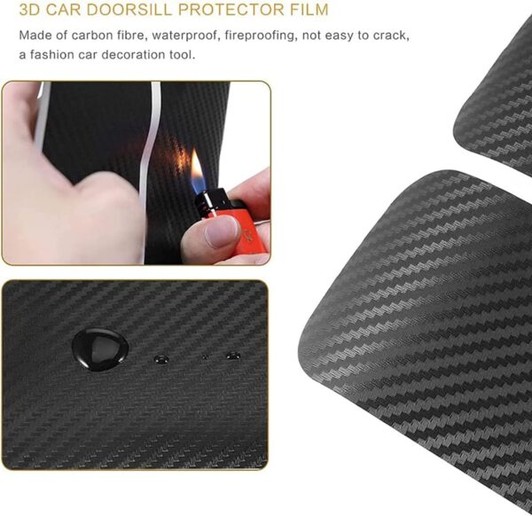 4 pcs Carbon Fiber Car Door Sill Scuff Protector Set for Subaru - Anti-Scratch Strip