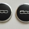 original.jpeg 4 pcs (Set) 56mm - 2.20inch Black & Silver Fiat 500 Wheel Center Hub Caps Stickers