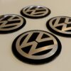 4 pcs (Set) 60mm - 2.36inch Black Volkswagen Wheel Center Hub Caps Stickers