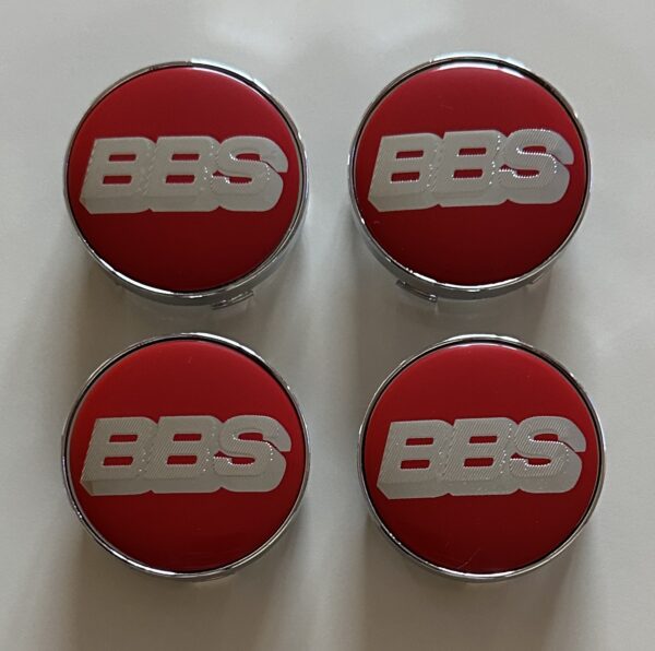 original.jpeg 4 pcs (Set) 60mm - 2.36inch Red & Silver BBS Wheel Center Hub Caps