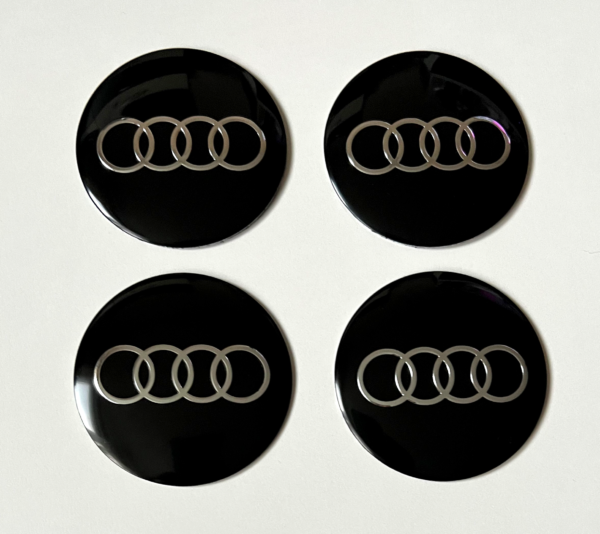 original.png 4 pcs (Set) 56mm - 2.20inch Black Audi Wheel Center Hub Caps Stickers
