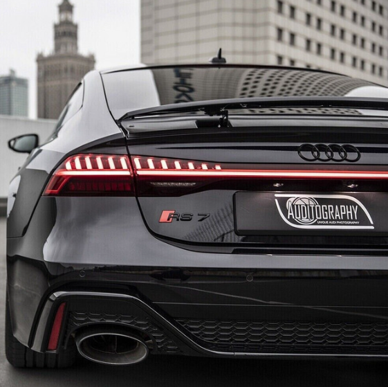 original.png 1 pcs Black Audi RS7 Metal Emblem Sticker