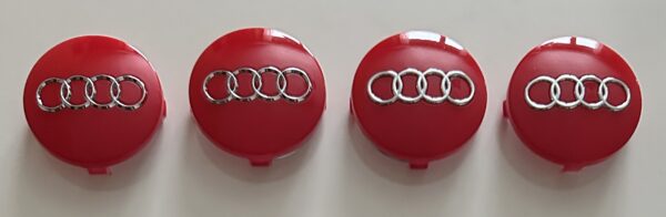 original.jpeg 4 pcs (Set) 60mm - 2.36inch Glossy Red Audi Wheel Center Hub Caps (4B0601170)