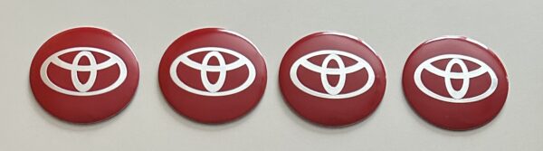 4 pcs (Set) 56mm - 2.20inch Red Toyota Wheel Center Hub Caps Stickers