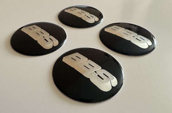 original.jpeg 4 pcs (Set) 60mm - 2.36inch Black & Silver High Quality BBS Wheel Center Hub Caps Stickers
