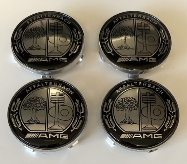 original.jpeg 4 pcs (Set) 68mm - 2.68inch Silver & Black AMG AFFALTERBACH Wheel Center Hub Caps