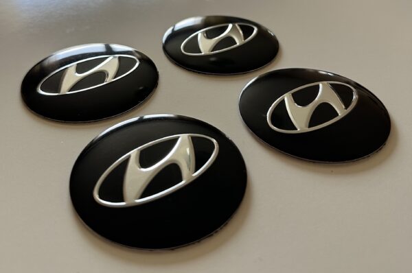 original.jpeg 4 pcs (Set) 56mm - 2.20inch Black Hyundai Wheel Center Hub Caps Stickers