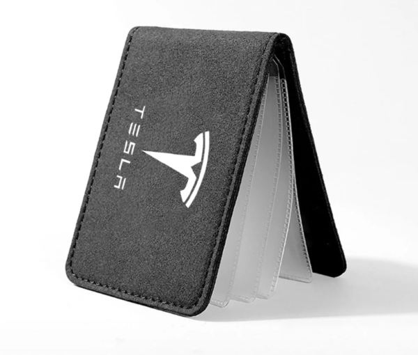 original.png 1 pcs Black Suede Car Document Storage Wallet – Tesla Model 3/X/S/Y Logo Wallet, ID Card & Driver’s License Holder, Organizer Bag