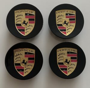 4 pcs (Set) 65mm - 2.56inch Black Porsche Wheel Center Hub Caps