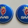 original.jpeg 4 pcs (Set) 56mm - 2.20inch Blue SAAB Wheel Center Hub Caps Stickers