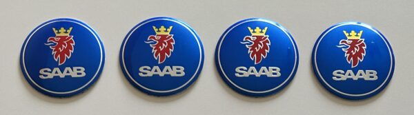 original.jpeg 4 pcs (Set) 56mm - 2.20inch Blue SAAB Wheel Center Hub Caps Stickers
