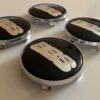 4 pcs (Set) 68mm - 2.68inch Black & Silver BBS Wheel Center Hub Caps