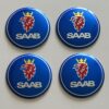 original.jpeg 4 pcs (Set) 56mm - 2.20inch Blue SAAB Wheel Center Hub Caps Stickers