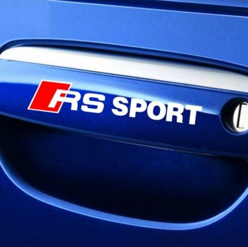 original.png 4 pcs White & Red Audi RS Sport Door Handle Sticker