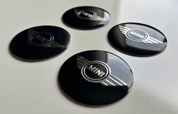 original.jpeg 4 pcs (Set) 56mm - 2.20inch Black Mini Cooper Logo Wheel Center Hub Caps Stickers
