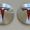 original.jpeg 4 pcs (Set) 65mm - 2.56inch Silver & Red Tesla Wheel Center Hub Caps Stickers