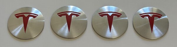 original.jpeg 4 pcs (Set) 65mm - 2.56inch Silver & Red Tesla Wheel Center Hub Caps Stickers