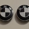 4 pcs (Set) 68mm - 2.68inch Black & White BMW Wheel Center Hub Caps (36136783536)