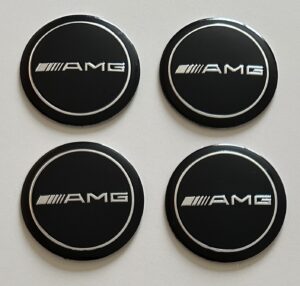 original.jpeg 4 pcs (Set) 56mm - 2.20inch Black AMG Wheel Center Hub Caps Stickers