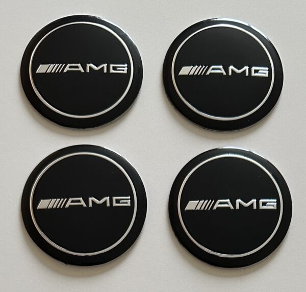 original.jpeg 4 pcs (Set) 56mm - 2.20inch Black AMG Wheel Center Hub Caps Stickers