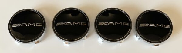 4 pcs (Set) 68mm - 2.68inch Black AMG Wheel Center Hub Caps