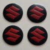 original.jpeg 4 pcs (Set) 56mm - 2.20inch Black & Red Suzuki Wheel Center Hub Caps Stickers