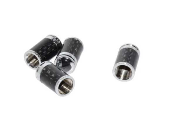 original.png 4 pcs (Set) Black Carbon Tire Valve Dust Caps for AMG