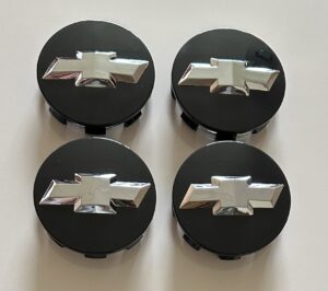4 pcs (Set) 83mm - 3.26inch Black Chevrolet Wheel Center Hub Caps