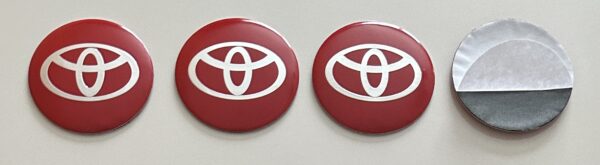 4 pcs (Set) 56mm - 2.20inch Red Toyota Wheel Center Hub Caps Stickers