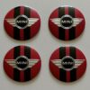 original.jpeg 4 pcs (Set) 50mm - 1.97inch Black & Red Mini Cooper Wheel Center Hub Caps Stickers (1)