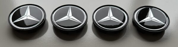 original.jpeg 4 pcs (Set) 69mm - 2.71inch Black Mercedes Benz Wheel Center Hub Caps