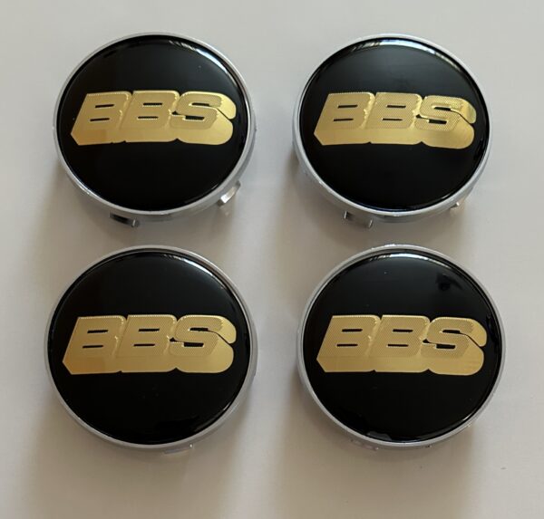 original.jpeg 4 pcs (Set) 68mm - 2.68inch Black & Gold BBS Wheel Center Hub Caps