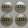 4 pcs (Set) 65mm - 2.56inch Silver Audi Wheel Center Hub Caps Stickers