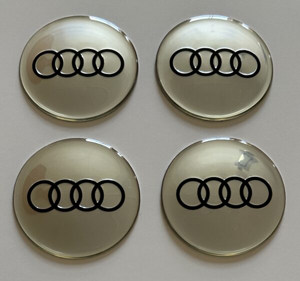 4 pcs (Set) 65mm - 2.56inch Silver Audi Wheel Center Hub Caps Stickers