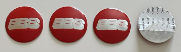 original.jpeg 4 pcs (Set) 70mm - 2.75inch Red & Silver BBS Wheel Center Hub Caps Stickers