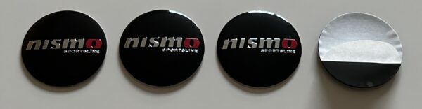 original.jpeg 4 pcs (Set) 56mm - 2.20inch Black Nismo Sportsline Wheel Center Hub Caps Stickers