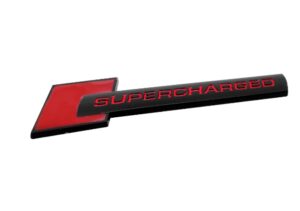 original.jpeg 1 pcs Black & Red Audi Supercharged Emblem Sticker Metal