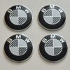 original.jpeg 4 pcs (Set) 56mm - 2.20inch Carbon Black & White BMW Wheel Center Hub Caps Stickers