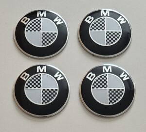 original.jpeg 4 pcs (Set) 56mm - 2.20inch Carbon Black & White BMW Wheel Center Hub Caps Stickers