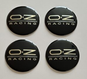 4 pcs (Set) 65mm - 2.56inch Black OZ Racing Wheel Center Hub Caps Stickers