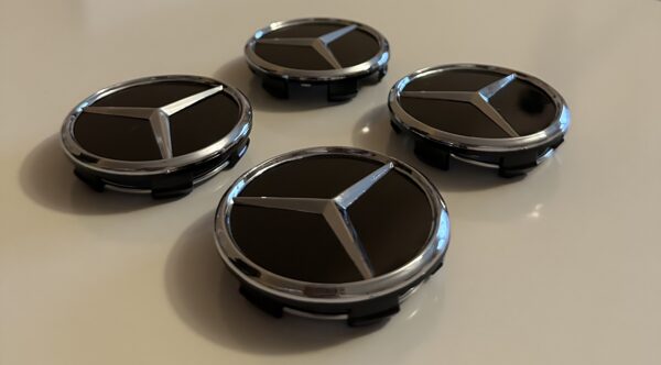 original.jpeg 4 pcs (Set) 60mm - 2.36inch Glossy Black Mercedes Benz Star Logo Wheel Center Hub Caps