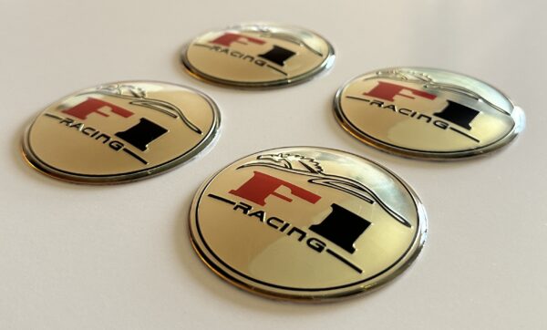 original.jpeg 4 pcs (Set) 65mm - 2.56inch Silver F1 Racing Wheel Center Hub Caps Stickers