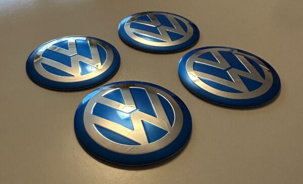 original.jpeg 4 pcs (Set) 75mm - 2.95inch Blue Volkswagen Wheel Center Hub Caps Stickers