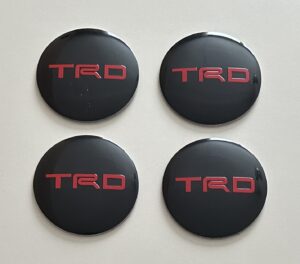 original.jpeg 4 pcs (Set) 56mm - 2.20inch Black & Red Toyota TRD Wheel Center Hub Caps Stickers