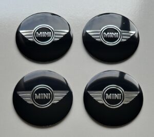 original.jpeg 4 pcs (Set) 56mm - 2.20inch Black Mini Cooper Logo Wheel Center Hub Caps Stickers