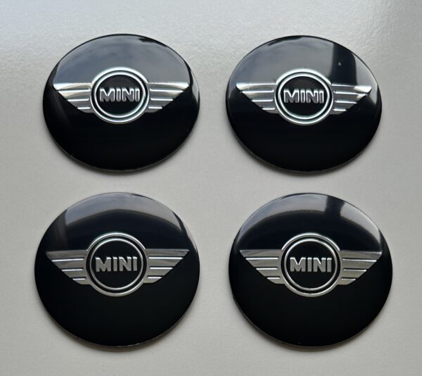 original.jpeg 4 pcs (Set) 56mm - 2.20inch Black Mini Cooper Logo Wheel Center Hub Caps Stickers